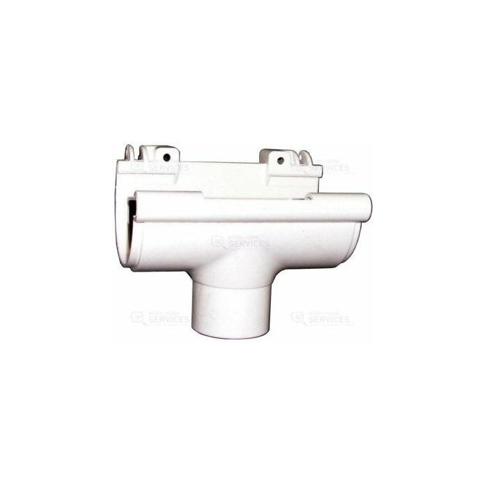 Naissance centrale a coller en PVC blanc pour gouttière