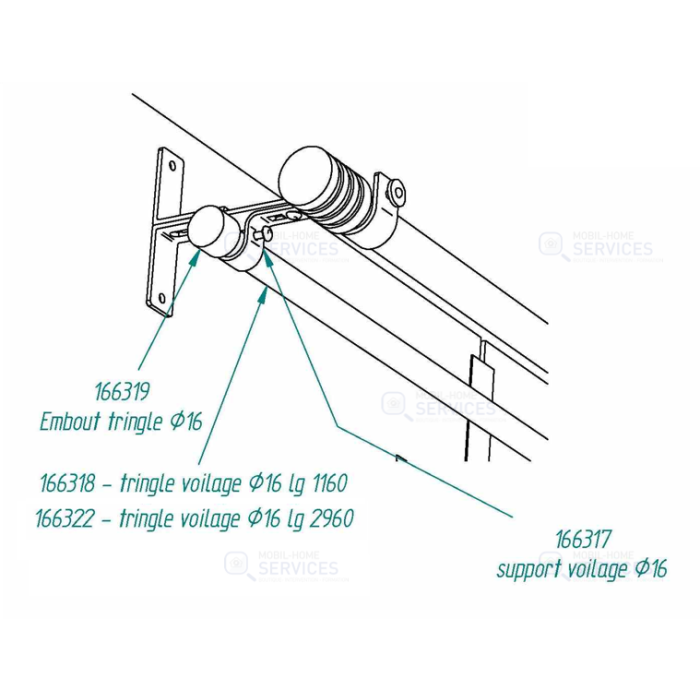 Tringle D16 1960mm