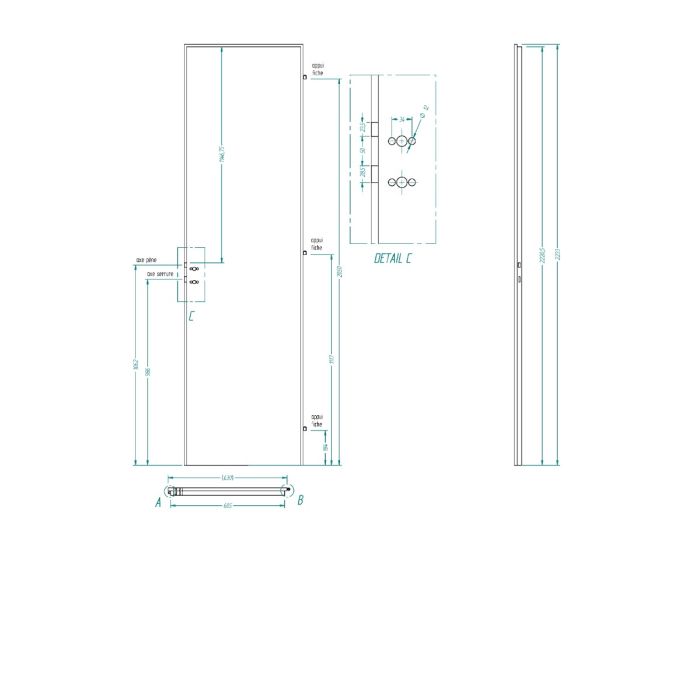 Porte de communication ISO 2233 x 630 droite poussante