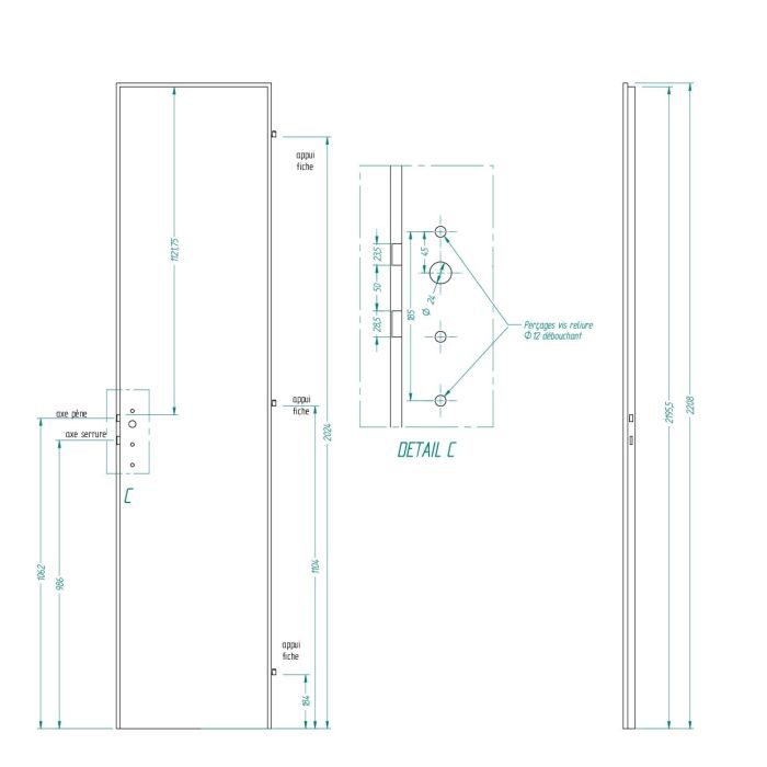 PORTE ISO DP 2208x530x40