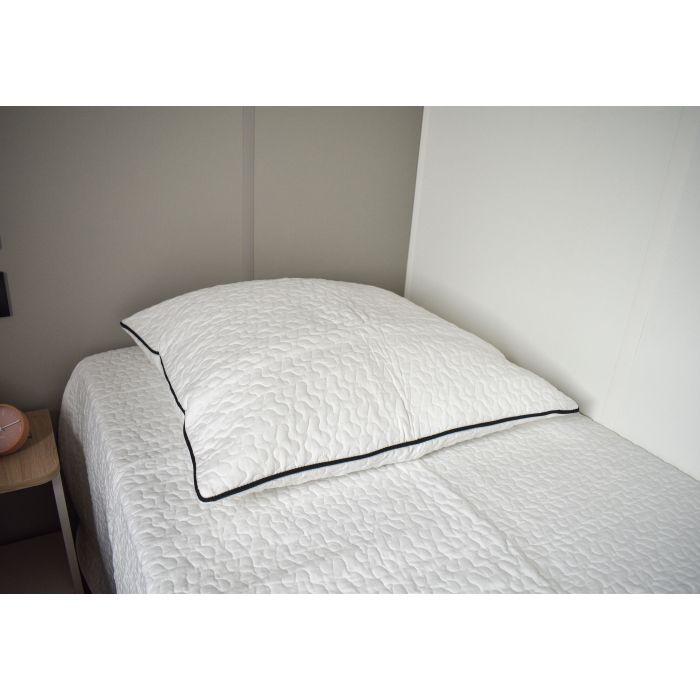 White pillowcase with black piping