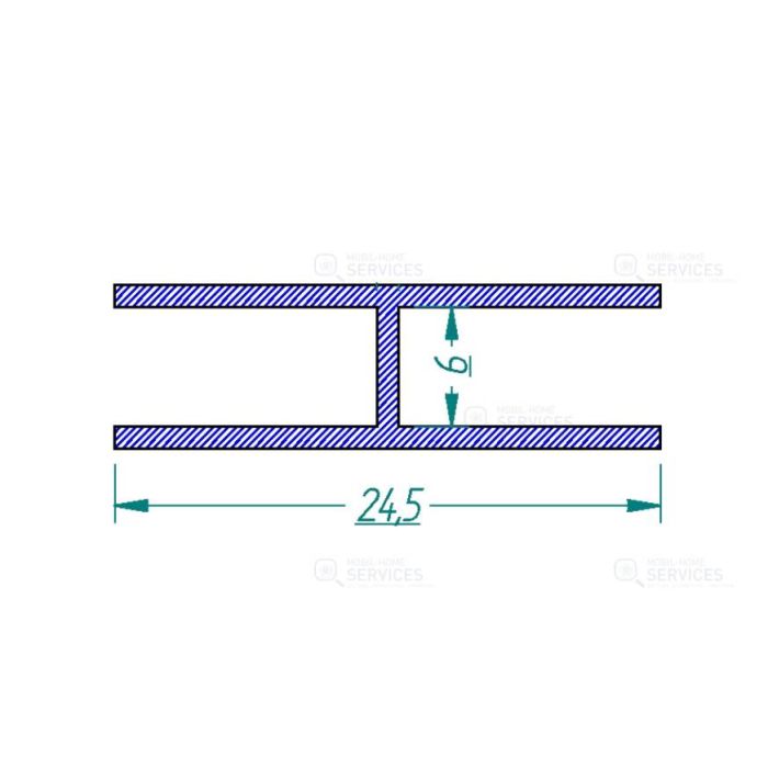 Profil H 25x5 LG 2240