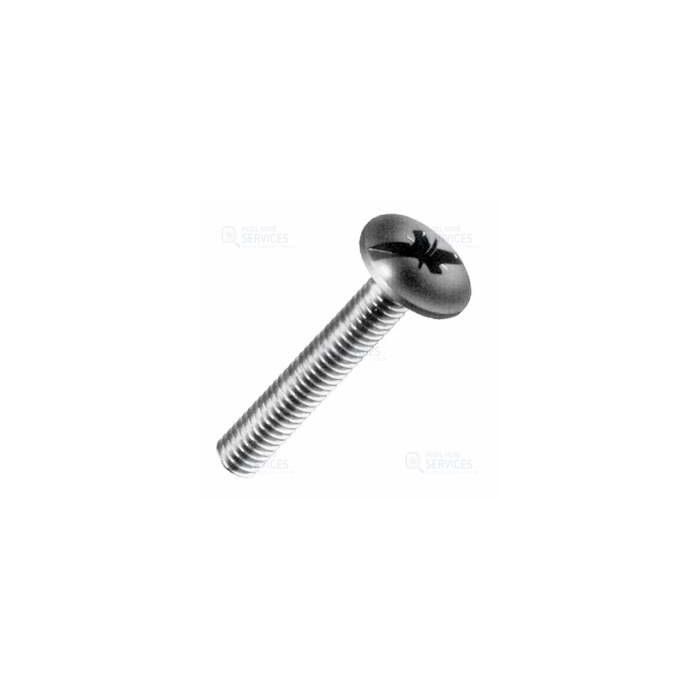 Vis poêlier tête ronde large emprunte cruciforme M4X20 mm acier zingué blanc