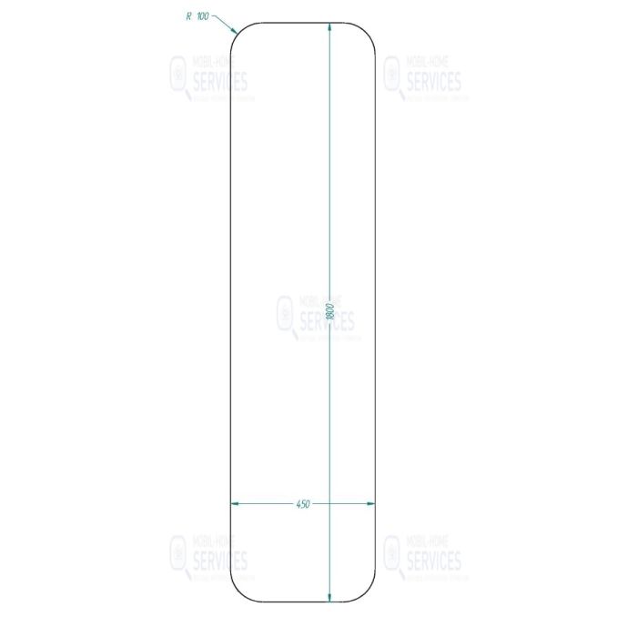 Miroir arrondi 1800x450