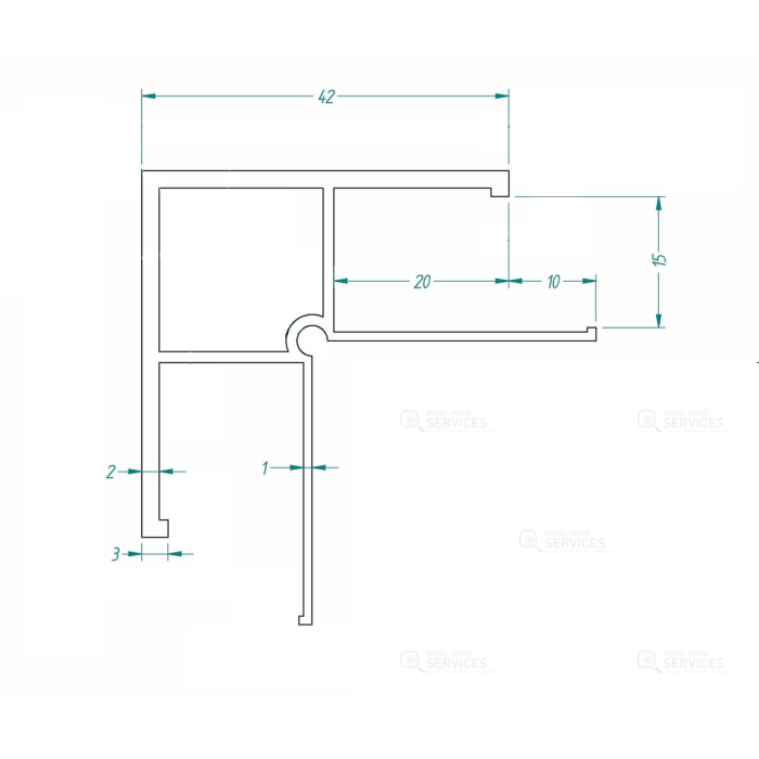 Profilé d'angle de Mobil-home