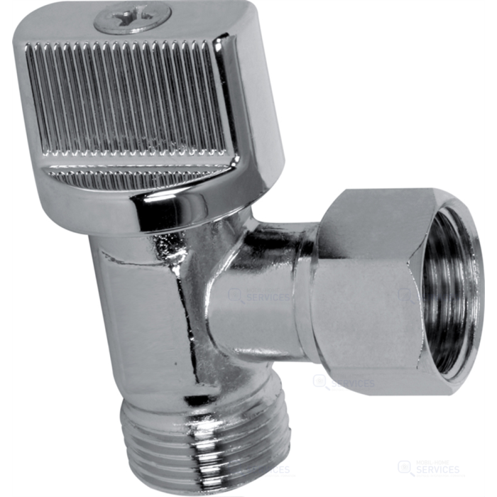 Robinet chromé pour WC écrou L 9.5 pris M3/8