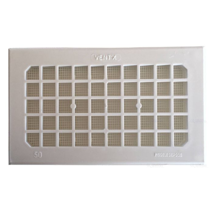 Grille aération plastique blanc 143x83