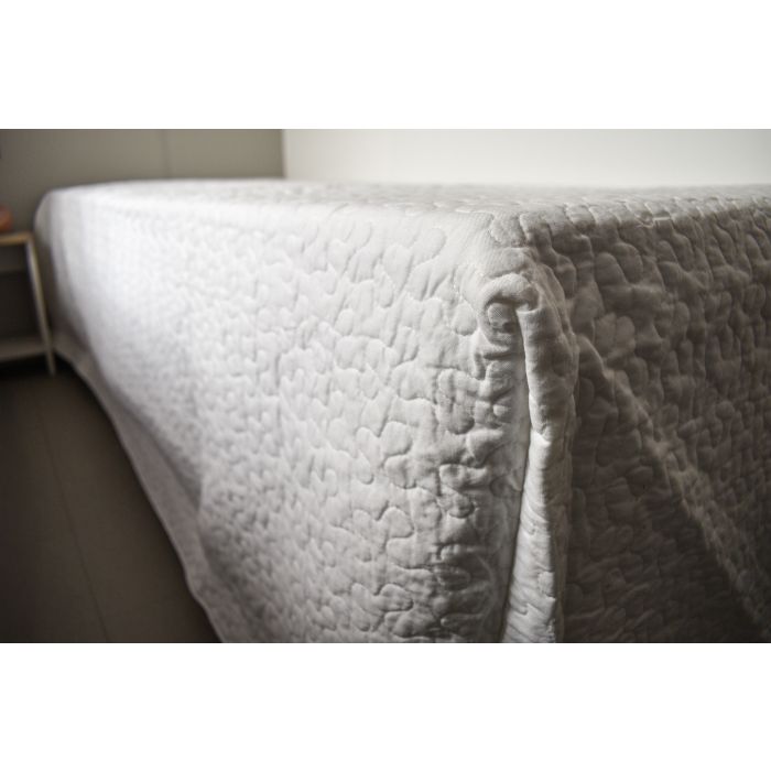 Dessus de lit 80x190 blanc avec passepoil noir