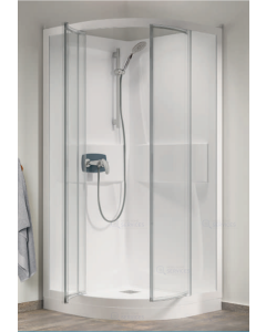 Cabine de douche 80 x 80 x 199 cm 1/4 de rond avec 2 portes pivotantes