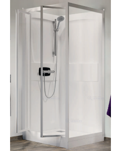 Cabine de douche 80 x 80 x 199 cm d'angle avec 2 portes pivotantes