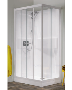 Cabine de douche 90 x 90 x 199 cm d'angle avec 2 portes coulissantes