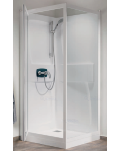 Cabine de douche 80 x 80 x 199 cm d'angle avec 1 porte pivotante