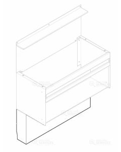 Cache tuyau meuble sous vasque 890 x 173.5 x 397