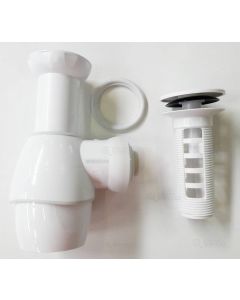 Siphon + Bonde Pop Up + Bouchon blanc